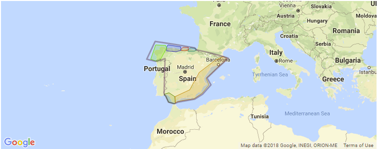 Spain surf map