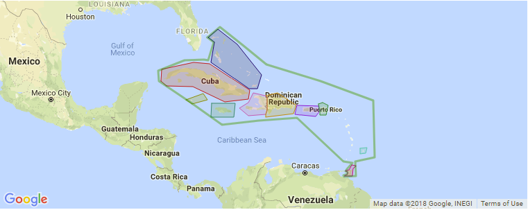 Caribbean surf map