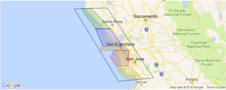 Bay Area surf map
