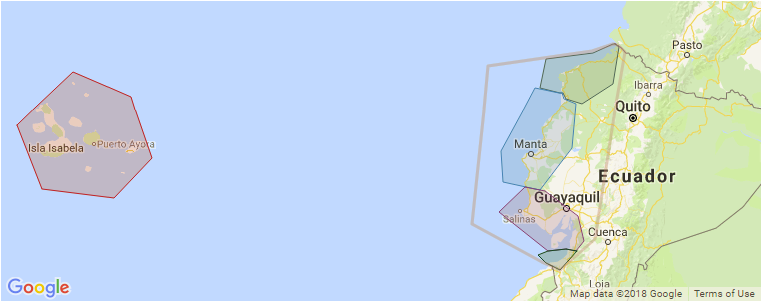 Ecuador surf map