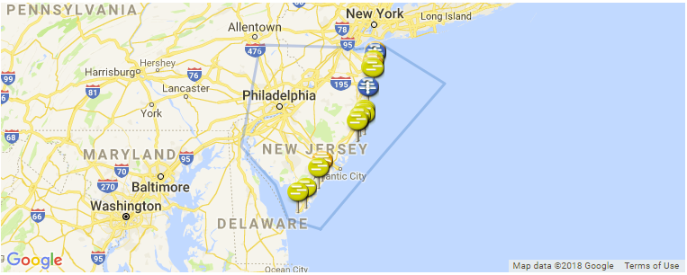 New Jersey surf map