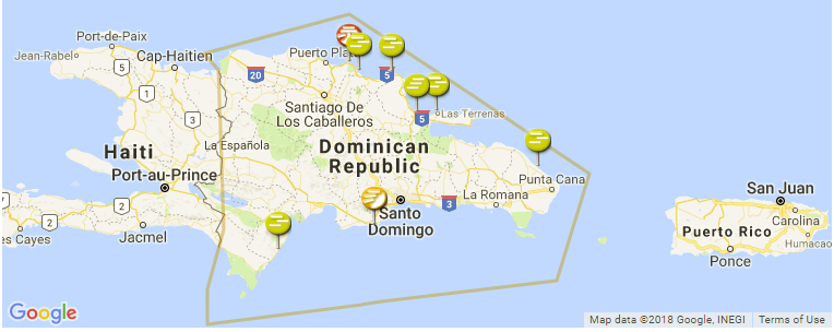 Dominican Republic surf map