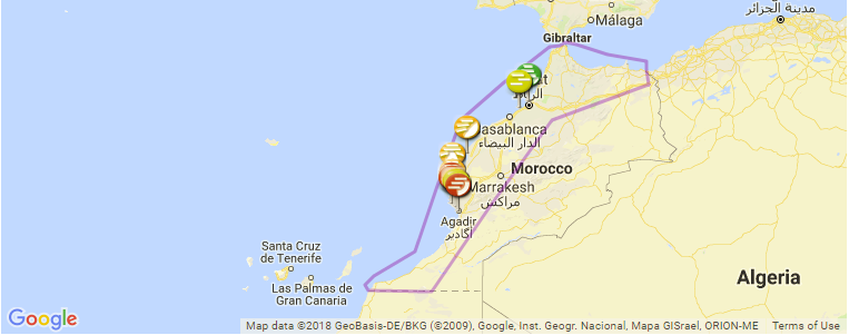 Morocco surf map