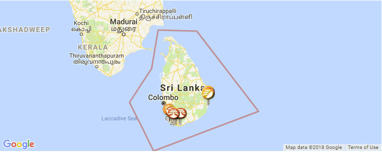 Sri Lanka surf map