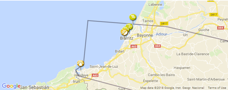 Basque Country surf map