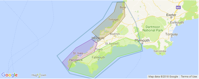 Cornwall surf map