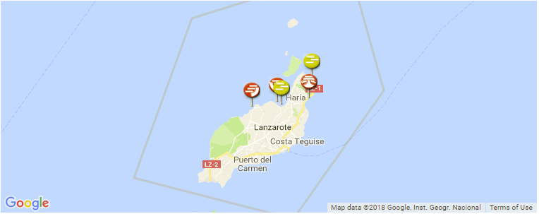 Lanzarote surf map